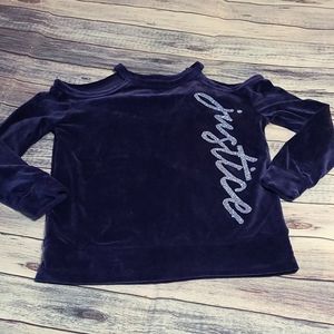Justice blue long Sleeve shirt, size 8
